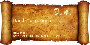 Daróczy Anna névjegykártya