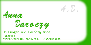 anna daroczy business card